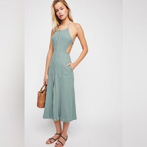 Free People Margaret Midi Dress. Backless. FP Beach Size Large
